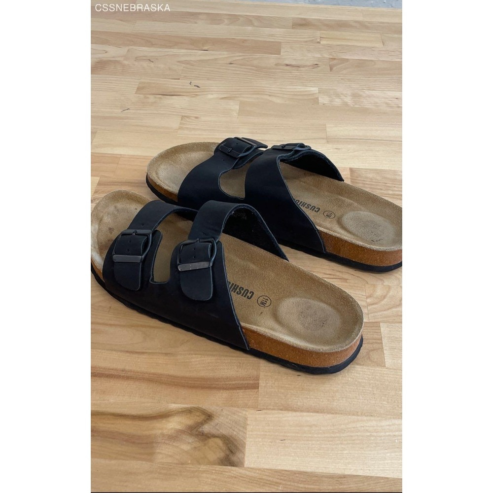 Cushionaire Black Sandals Faux Leather Upper/Cork Sole - Size 11M‎ - Picture 7 of 10